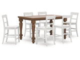Greddinton Brown/White Counter Height Dining Table and 6 Barstools (Online Special Price) - Ornate Home