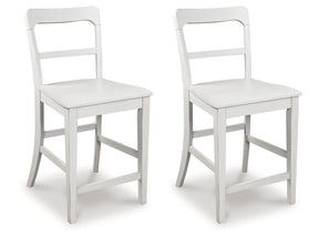 Greddinton White Barstool (Set of 2) - Ornate Home