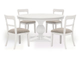 Greddinton White Dining Table and 4 Chairs (Online Special Price) - Ornate Home