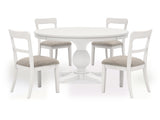 Greddinton White Dining Table and 4 Chairs - Ornate Home