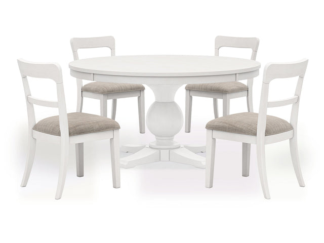 Greddinton White Dining Table and 4 Chairs - Ornate Home