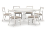 Greddinton White Dining Table and 6 Chairs - Ornate Home