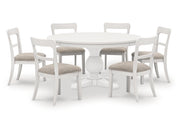 Greddinton White Dining Table and 6 Chairs - Ornate Home