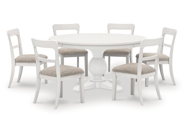 Greddinton White Dining Table and 6 Chairs - Ornate Home