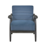 Greeley Blue Velvet Accent Chair - Ornate Home