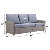 Greeley Gray 4Pc Patio Sofa Set - Ornate Home