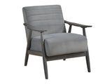Greeley Gray Velvet Accent Chair - Ornate Home