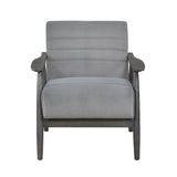 Greeley Gray Velvet Accent Chair - Ornate Home
