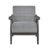 Greeley Gray Velvet Accent Chair - Ornate Home