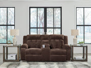 Greely Bend Chocolate-Power Reclining Loveseat with Console - Ornate Home