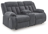 Greely Bend Steel-Power Reclining Loveseat with Console - Ornate Home