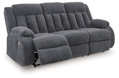 Greely Bend Steel-Power Reclining Sofa with Drop Down Table - Ornate Home