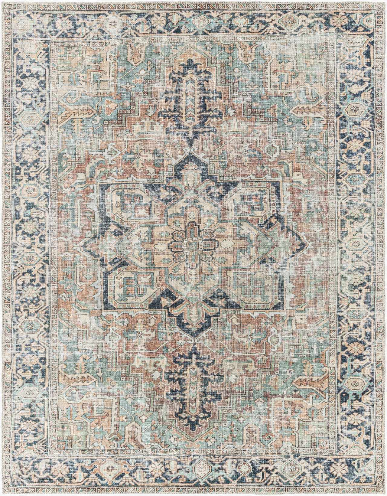 Green Nisa Tumble Dry Washable Rug - Ornate Home