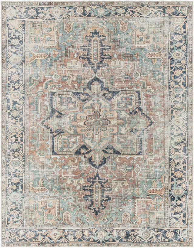 Green Nisa Tumble Dry Washable Rug - Ornate Home
