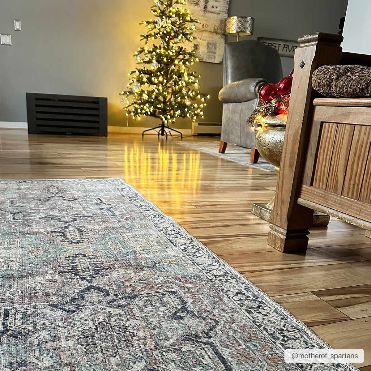 Green Nisa Tumble Dry Washable Rug - Ornate Home