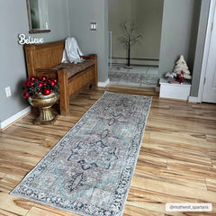 Green Nisa Tumble Dry Washable Rug - Ornate Home
