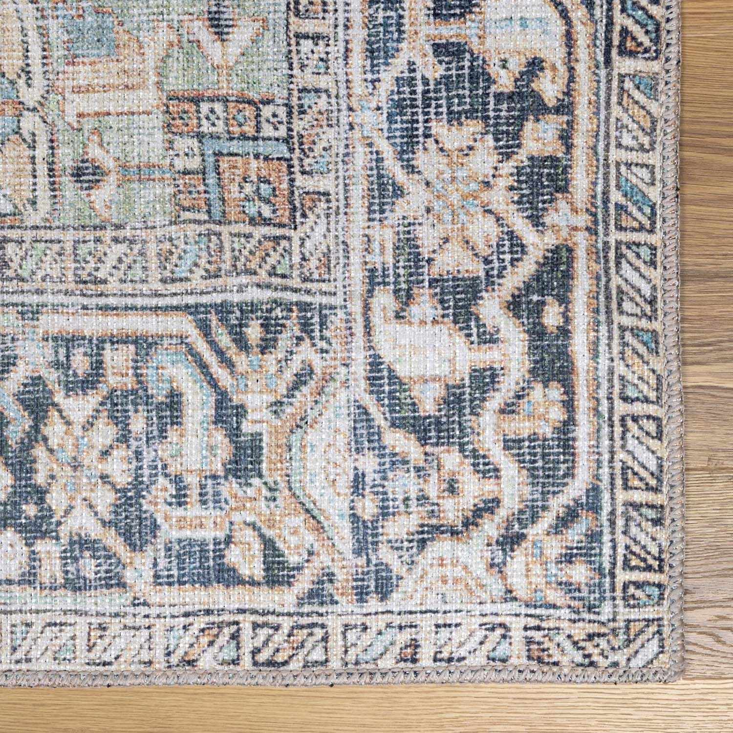Green Nisa Tumble Dry Washable Rug - Ornate Home