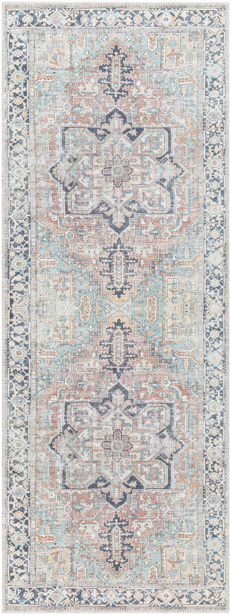 Green Nisa Vintage Washable Area Rug - Ornate Home