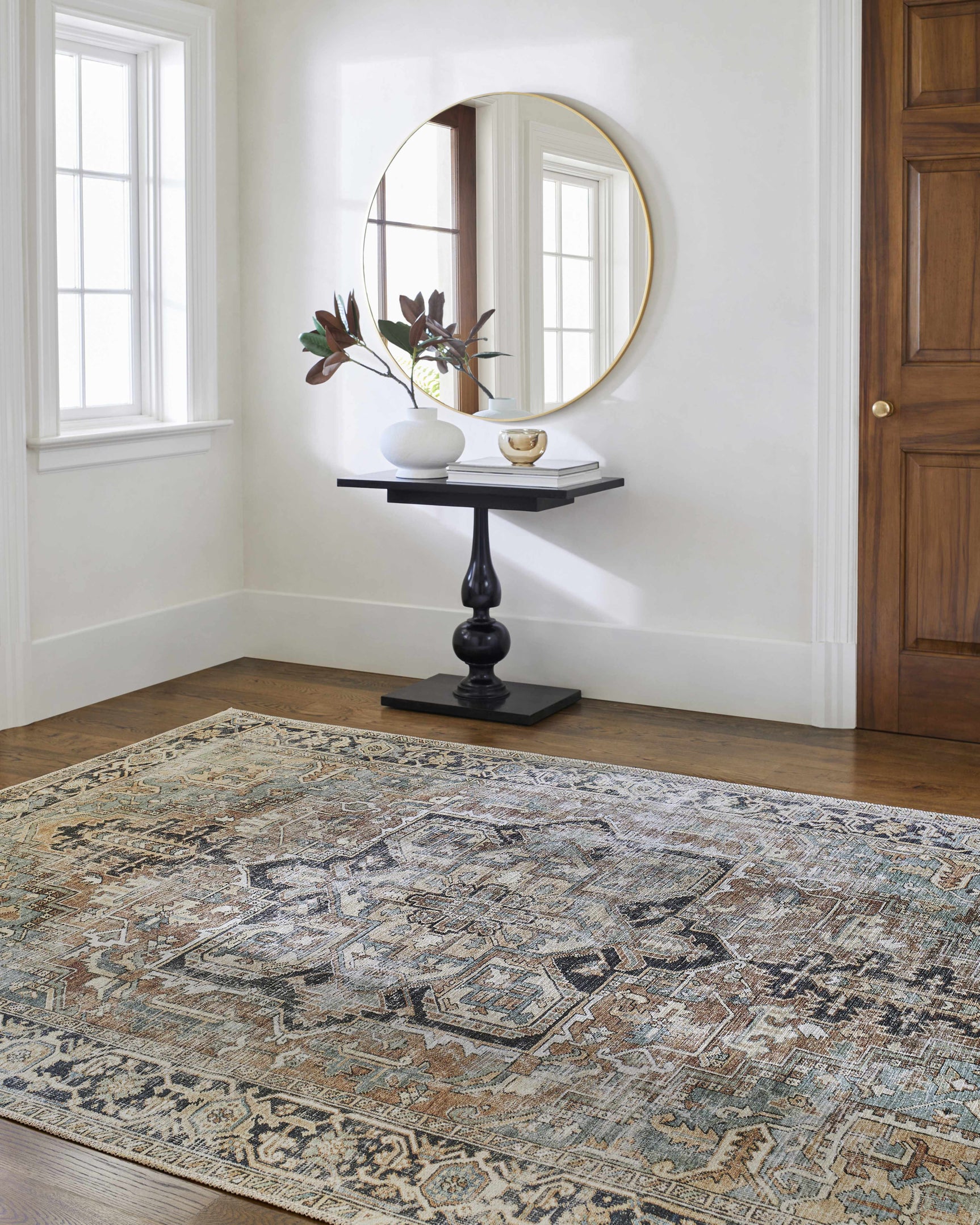 Green Nisa Vintage Washable Area Rug - Ornate Home