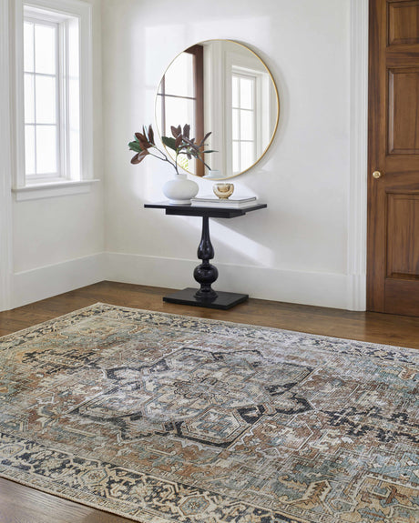 Green Nisa Vintage Washable Area Rug - Ornate Home