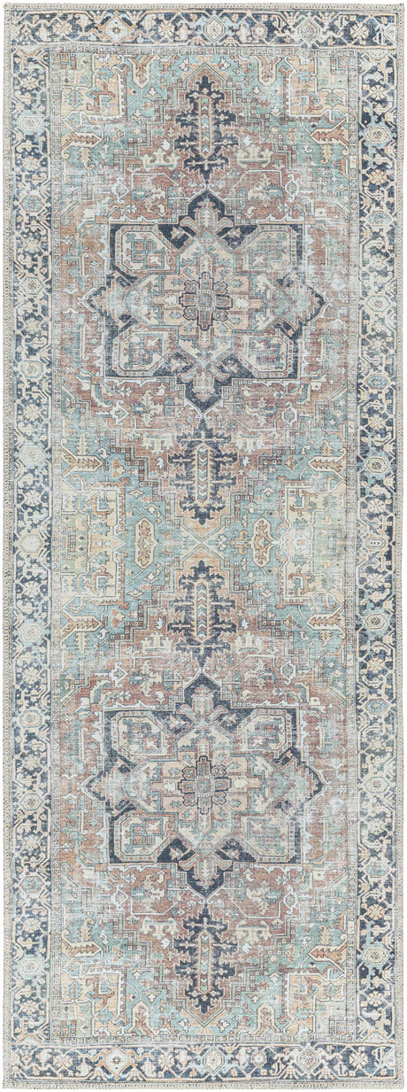 Green Nisa Vintage Washable Area Rug - Ornate Home