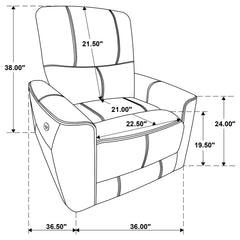 Greenfield Ivory Power Recliner - Ornate Home
