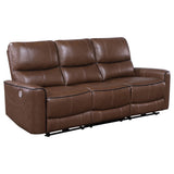 Greenfield Saddle Brown 2-piece Power Reclining Sofa Set - Ornate Home