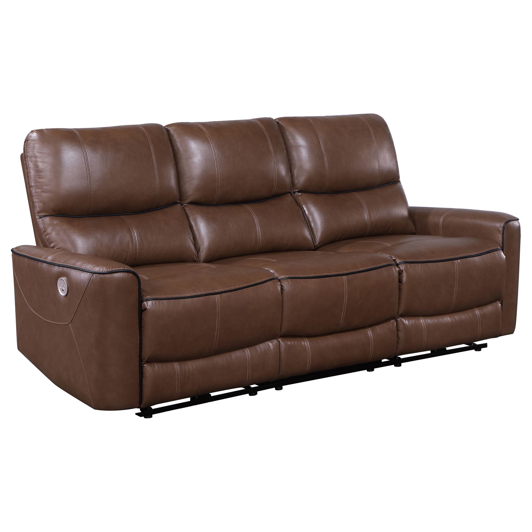 Greenfield Saddle Brown 2-piece Power Reclining Sofa Set - Ornate Home