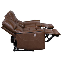 Greenfield Saddle Brown 2-piece Power Reclining Sofa Set - Ornate Home
