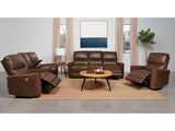 Greenfield Saddle Brown 3-piece Power Reclining Sofa Set - Ornate Home