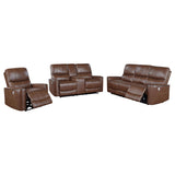 Greenfield Saddle Brown 3-piece Power Reclining Sofa Set - Ornate Home