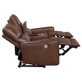 Greenfield Saddle Brown 3-piece Power Reclining Sofa Set - Ornate Home