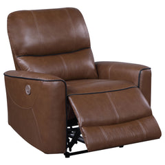 Greenfield Saddle Brown Power Recliner - Ornate Home