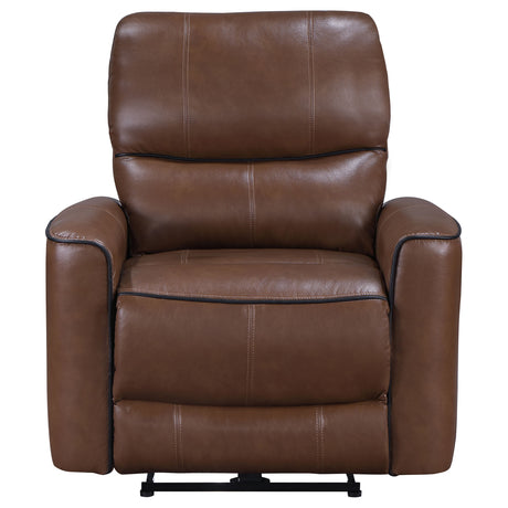Greenfield Saddle Brown Power Recliner - Ornate Home