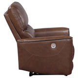 Greenfield Saddle Brown Power Recliner - Ornate Home