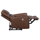 Greenfield Saddle Brown Power Recliner - Ornate Home