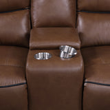 Greenfield Saddle Brown Power Reclining Loveseat - Ornate Home