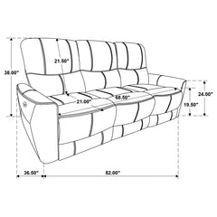 Greenfield Saddle Brown Power Reclining Sofa - Ornate Home