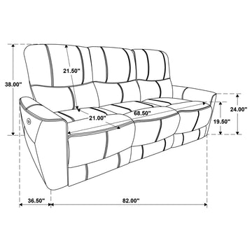 Greenfield Saddle Brown Power Reclining Sofa - Ornate Home