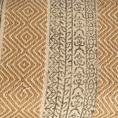 Greenfield Tan Patterned Upholstered Wood Frame Accent Bench
