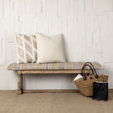 Greenfield Tan Patterned Upholstered Wood Frame Accent Bench - Ornate Home