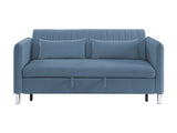 Greenway Blue Convertible Studio Sofa with Pull-Out Bed - Ornate Home