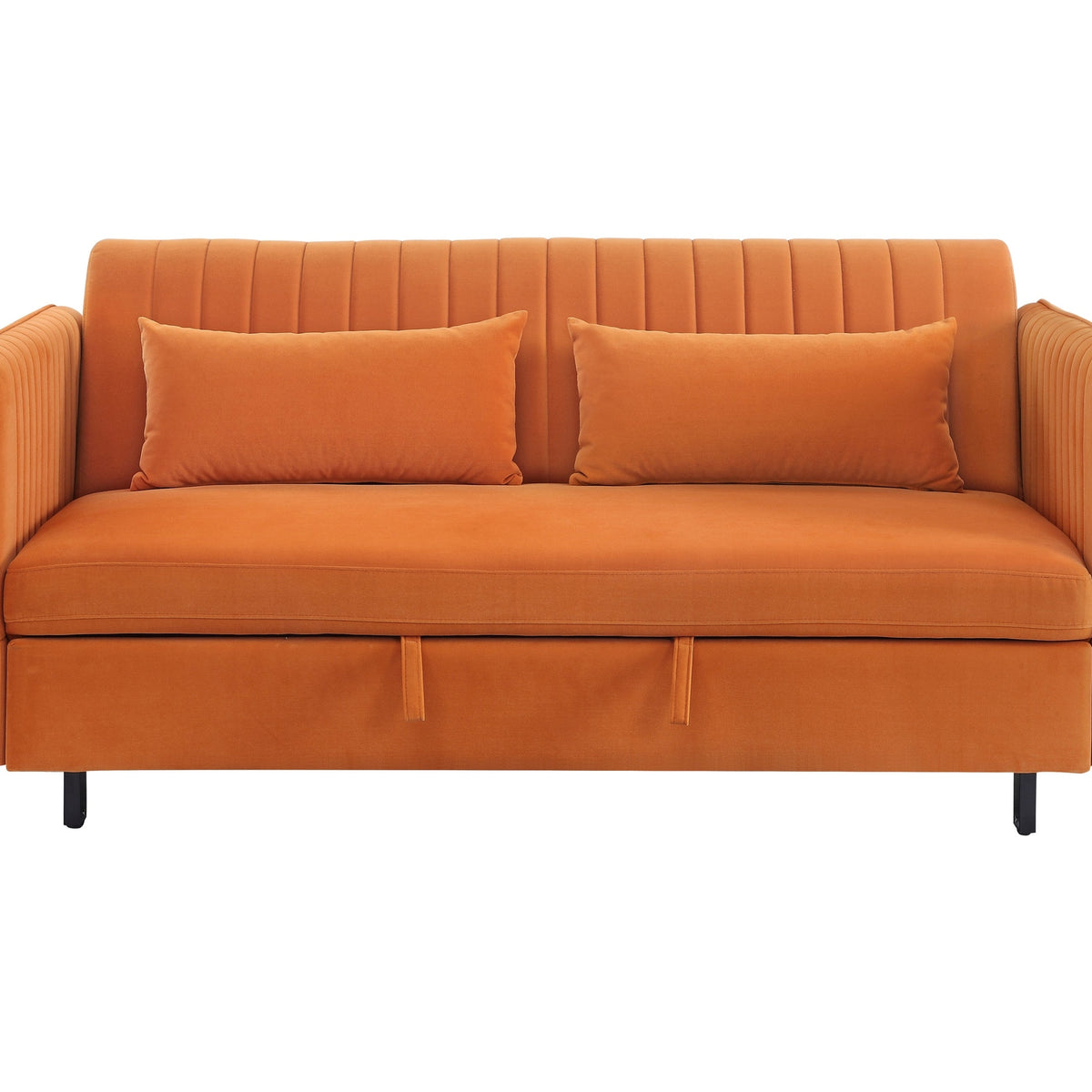 Homelegance Greenway Orange Convertible Studio Sofa with Pull-Out Bed ...