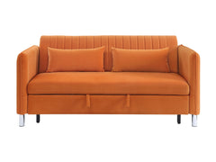Greenway Orange Convertible Studio Sofa with Pull-Out Bed - Ornate Home