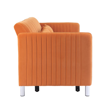 Greenway Orange Convertible Studio Sofa with Pull-Out Bed - Ornate Home