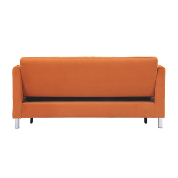Greenway Orange Convertible Studio Sofa with Pull-Out Bed - Ornate Home