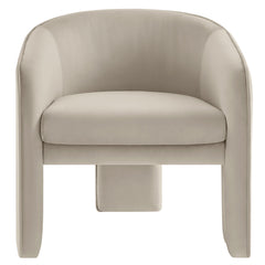 Greer Almond Performance Velvet Upholstered Accent Armchair - Ornate Home