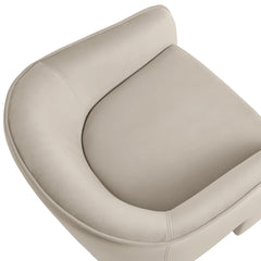 Greer Almond Performance Velvet Upholstered Accent Armchair - Ornate Home