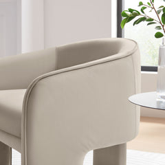 Greer Almond Performance Velvet Upholstered Accent Armchair - Ornate Home