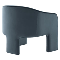 Greer Cadet Blue Performance Velvet Upholstered Accent Armchair - Ornate Home